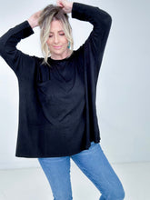 Load image into Gallery viewer, Zenana Luxe Rayon Oversized Round Neck Front Pocket Top
