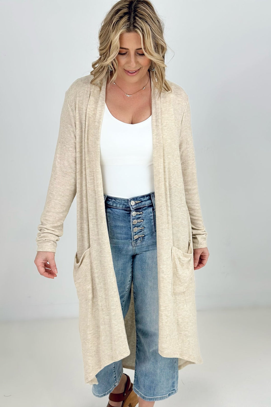 Jade By Jane Long Body And Sleeve Cardigan