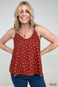 Jade By Jane Floral Print Spaghetti Strap Top