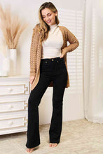 Load image into Gallery viewer, Woven Right Openwork Horizontal Ribbing Open Front Cardigan
