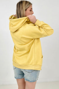 Zenana Solid Zipper Up Hoodie