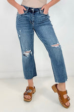 Load image into Gallery viewer, Judy Blue &quot;Claire&quot; High Waist Distressed Crop Wide Leg
