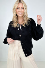 Load image into Gallery viewer, Zenana &quot;Perfectly Poised&quot; Solid Balloon Sleeve Button Front Cardigan
