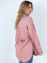 Load image into Gallery viewer, Easel &quot;Twisted Tunic&quot; Solid Button Down Tunic Shirt
