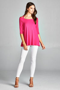 Double Crossed Top in Hot Pink