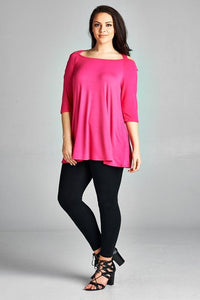 Double Crossed Top in Hot Pink