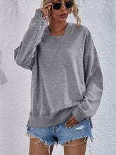 Load image into Gallery viewer, Dropped Shoulder Slit Hoodie  ** 5-10 BUSINESS DAY SHIPPING!**
