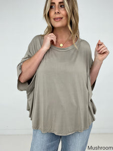 Easel "The Swing Of Things" Solid Short Sleeve Swing Top