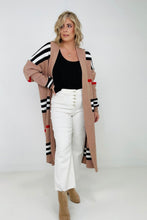 Load image into Gallery viewer, &quot;The Burbs&quot; Oversized Striped Knit Duster Cardigan
