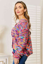 Load image into Gallery viewer, Woven Right V-Neck Long Sleeve Cardigan
