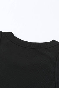 Solid Round Neck Ribbed Tank Top