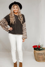 Load image into Gallery viewer, You&#39;ve been spotted leopard sleeve top- FINAL SALE!
