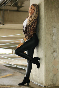 Black mamba faux leather leggings FINAL SALE!