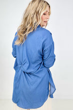 Load image into Gallery viewer, Easel &quot;Twisted Tunic&quot; Solid Button Down Tunic Shirt
