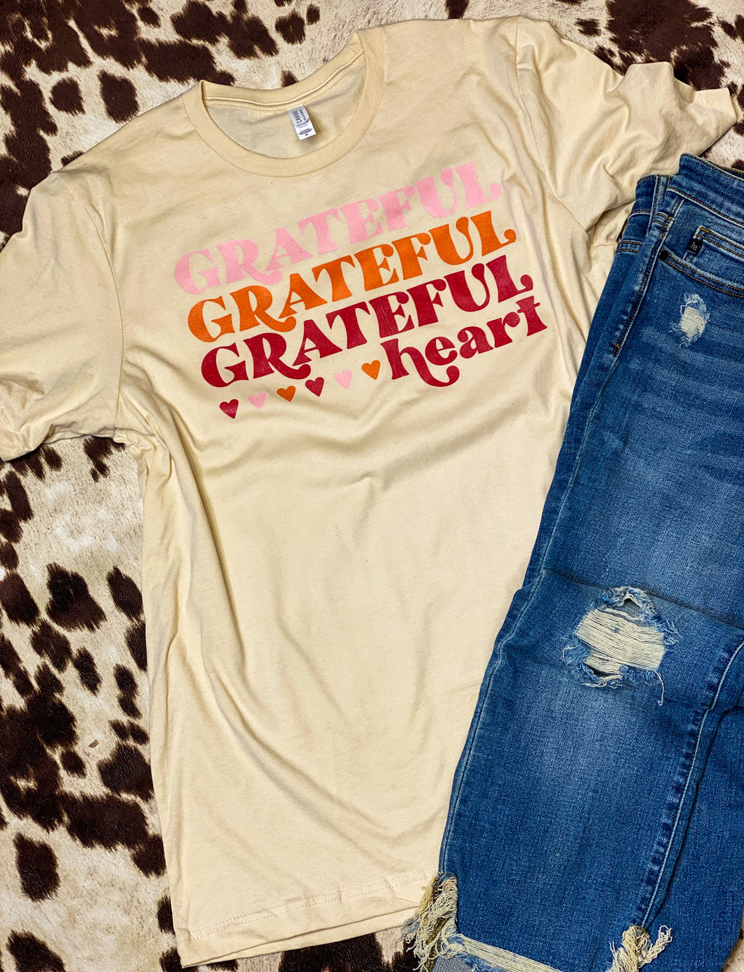 Grateful heart cream graphic tee