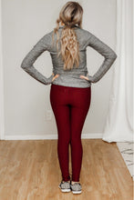 Load image into Gallery viewer, Perfectly textured leggings in deep wine-- FINAL SALE!!
