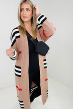 Load image into Gallery viewer, &quot;The Burbs&quot; Oversized Striped Knit Duster Cardigan
