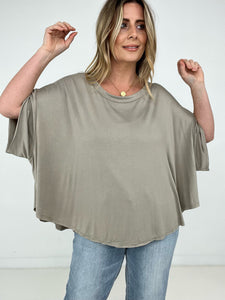 Easel "The Swing Of Things" Solid Short Sleeve Swing Top