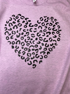 LEOPARD HEART graphic tee (CHOOSE YOUR COLOR)