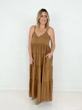 Load image into Gallery viewer, New Colors - Zenana V-Neck Cami Maxi Tiered Dress with Side Pockets
