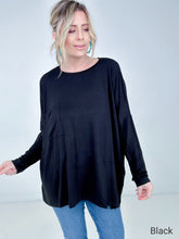 Load image into Gallery viewer, Zenana Luxe Rayon Oversized Round Neck Front Pocket Top
