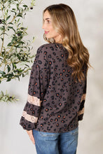 Load image into Gallery viewer, Jade By Jane Full Size Leopard Lace Detail Blouse
