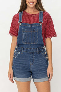 Judy Blue High Waist Destroy & Double Cuff Shorts Overalls