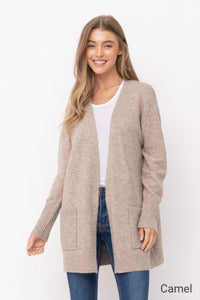 Cielo Long Open Front Mossy Cardigan