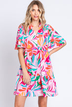 Load image into Gallery viewer, GeeGee Printed Short Sleeve Ruffle Hem Dress
