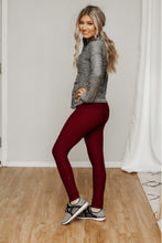 Load image into Gallery viewer, Perfectly textured leggings in deep wine-- FINAL SALE!!
