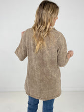 Load image into Gallery viewer, Zenana Acid Wash Front Pocket Raw Edge Top
