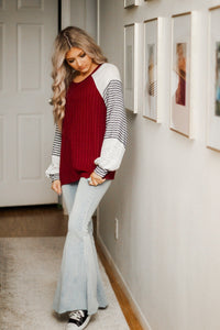 Everyday babe ribbed bubble sleeve top