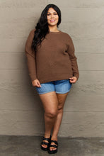 Load image into Gallery viewer, Zenana Breezy Days Plus Size High Low Waffle Knit Sweater
