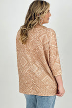 Load image into Gallery viewer, BiBi Aztec Print French Terry V Neck Top
