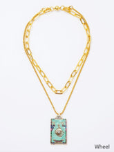 Load image into Gallery viewer, Melania Clara Double Layer Enamel Fortune Tarot Cards Pendant Necklace
