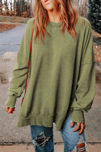 Load image into Gallery viewer, Dropped Shoulder Round Neck Long Sleeve Blouse  ** 5-10 business day shipping! **
