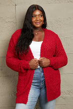 Load image into Gallery viewer, Zenana Falling For You Full Size Open Front Popcorn Cardigan
