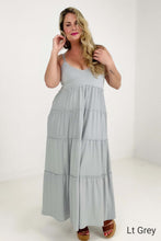 Load image into Gallery viewer, New Colors - Zenana V-Neck Cami Maxi Tiered Dress with Side Pockets
