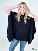 Load image into Gallery viewer, Batwing Sleeve Knit Sweater With Kangaroo Pocket
