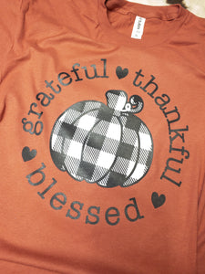 Grateful-Thankful-Blessed buffalo plaid pumpkin