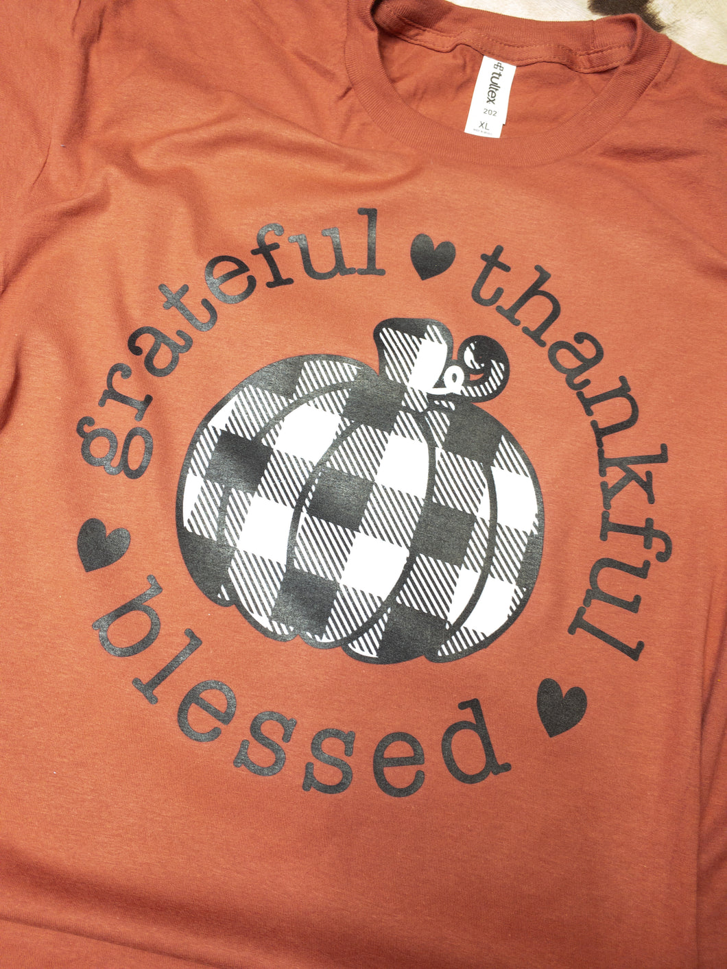 Grateful-Thankful-Blessed buffalo plaid pumpkin