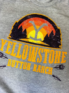 Yellowstone sunset vintage graphic tee