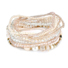 Load image into Gallery viewer, Light pink stretchy bracelet set- FINAL SALE
