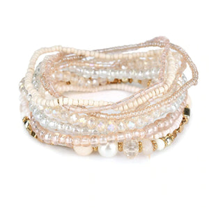 Light pink stretchy bracelet set- FINAL SALE