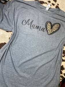 MAMA cheetah heart graphic tee (CHOOSE YOUR COLOR!)