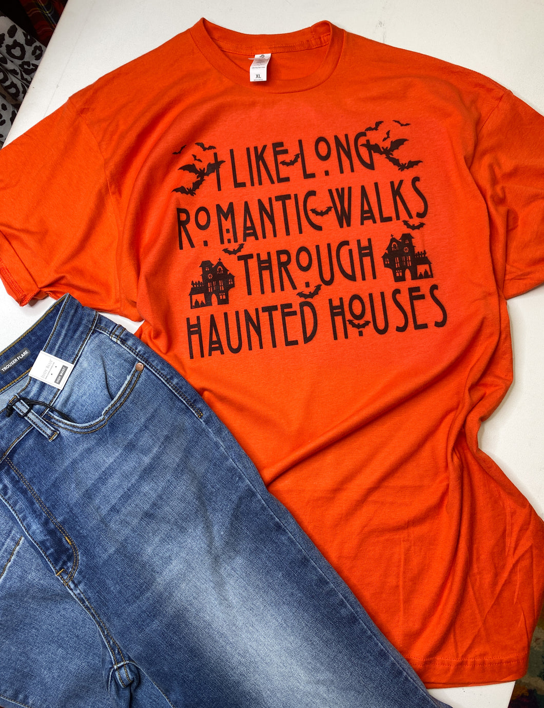 Long, romantic walks through haunted houses graphic tee