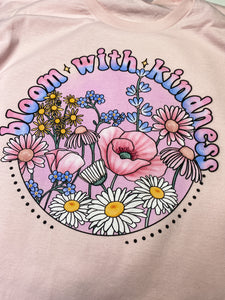 Bloom with Kindness graphic tee