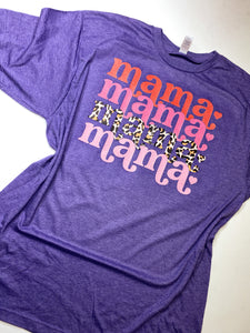 Stacked leopard MAMA graphic tee