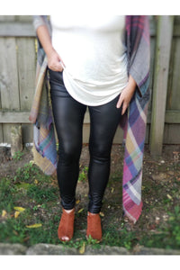 Black mamba faux leather leggings FINAL SALE!