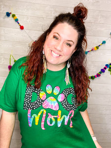 TIE DYE DOG MOM graphic tee